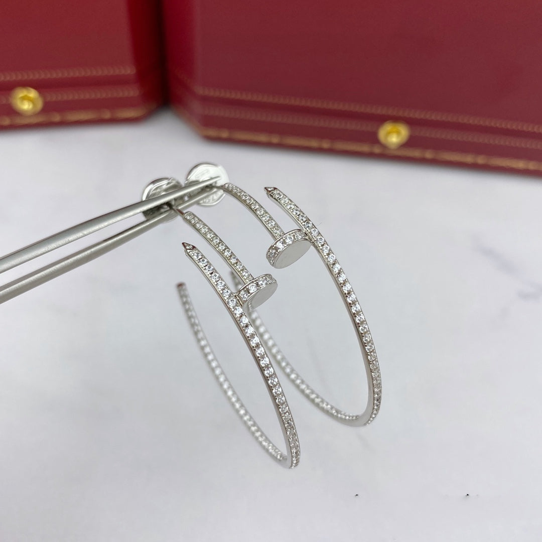 [Clover Jewelrys]JUSTE EARRINGS FULL DIAMONDS 1.8MM