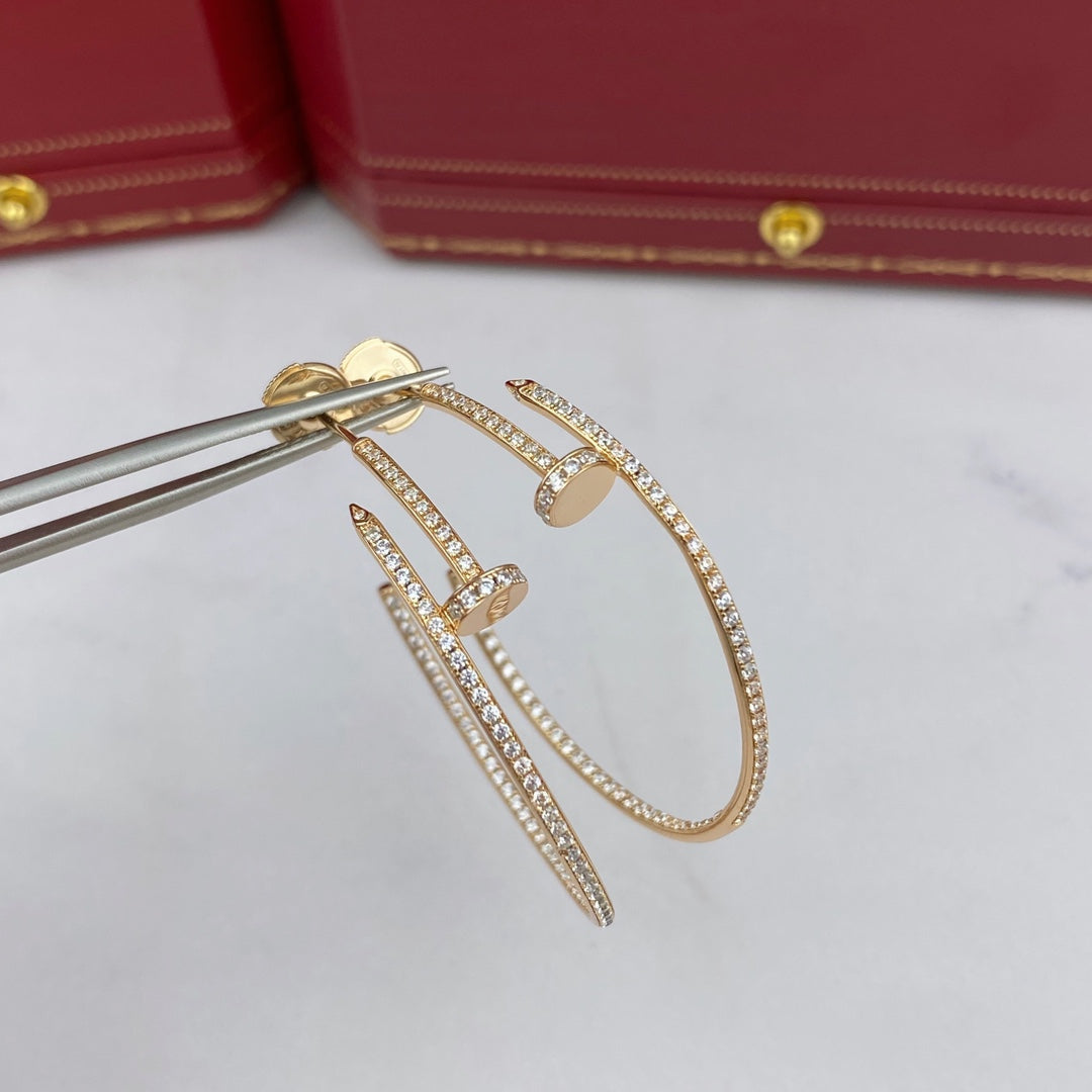 [Clover Jewelrys]JUSTE EARRINGS FULL DIAMONDS 1.8MM