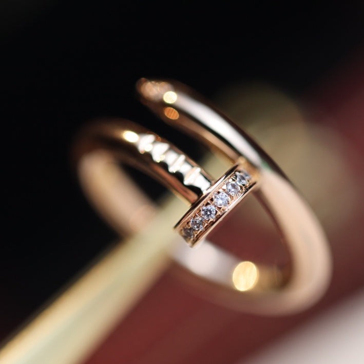 [Clover Jewelrys]JUSTE RING 2.65MM PINK GOLD DIAMOND