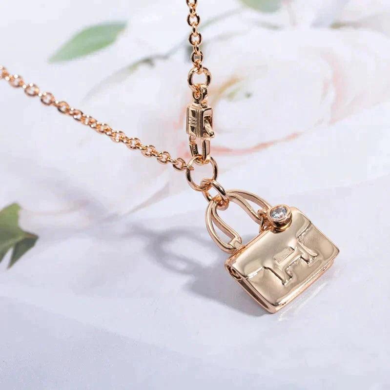 [Clover Jewelrys]AMULETTE PEDANT ROSE GOLD NECKLACE