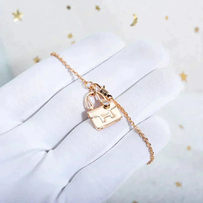 [Clover Jewelrys]AMULETTE PEDANT ROSE GOLD NECKLACE