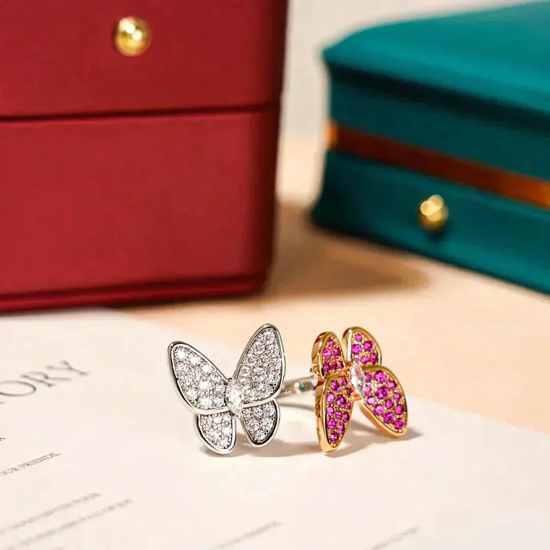 [Clover Jewelrys]TWIN BUTTERFLY DIAMOND RING