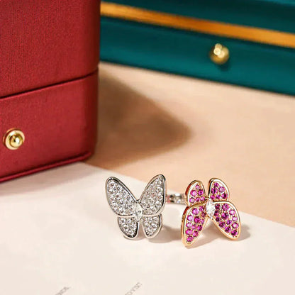 [Clover Jewelrys]TWIN BUTTERFLY DIAMOND RING