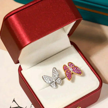 [Clover Jewelrys]TWIN BUTTERFLY DIAMOND RING