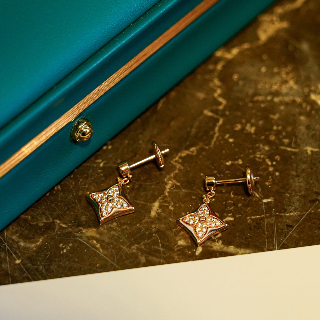 [Clover Jewelrys]STAR DIAMONDS EARRINGS GOLD