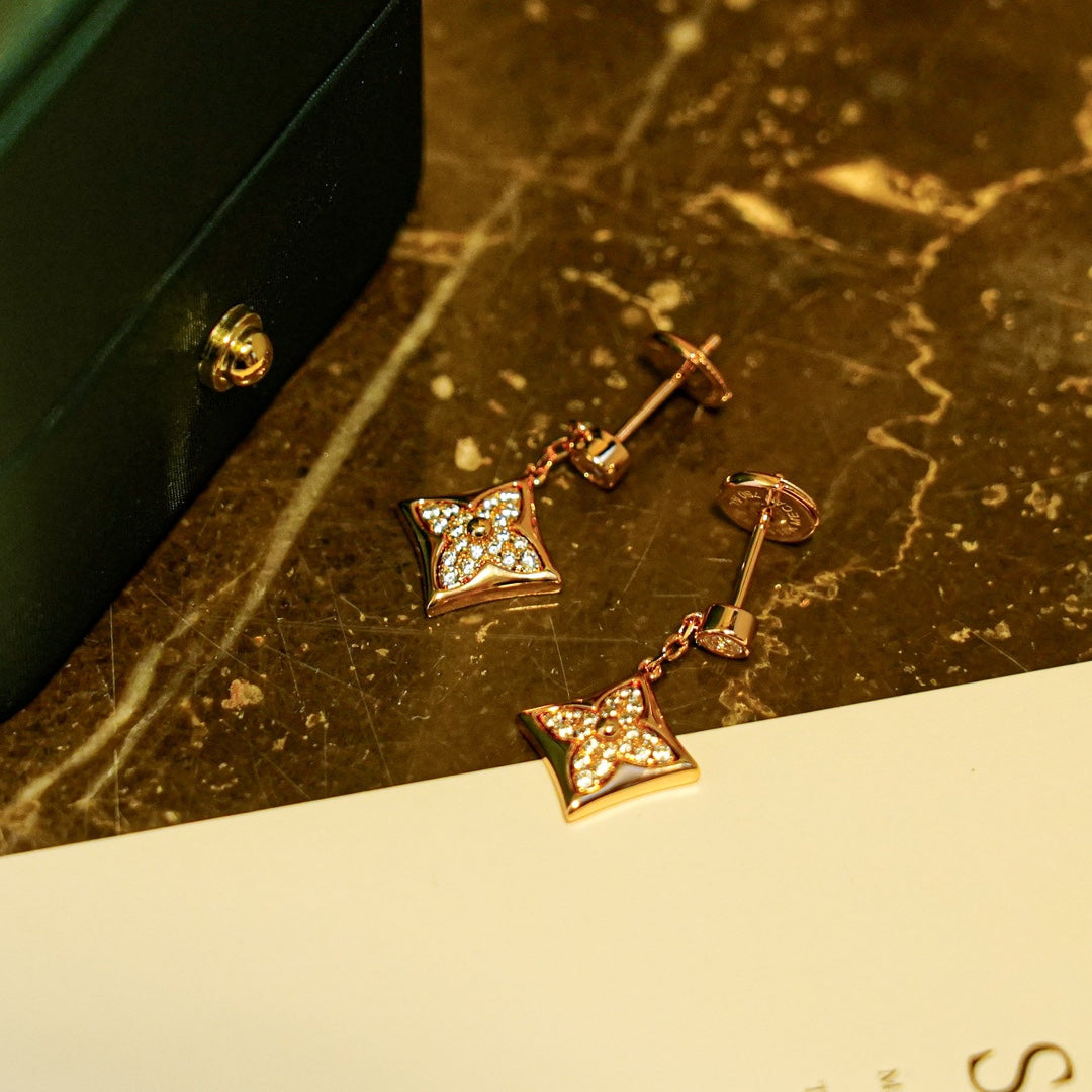 [Clover Jewelrys]STAR DIAMONDS EARRINGS GOLD