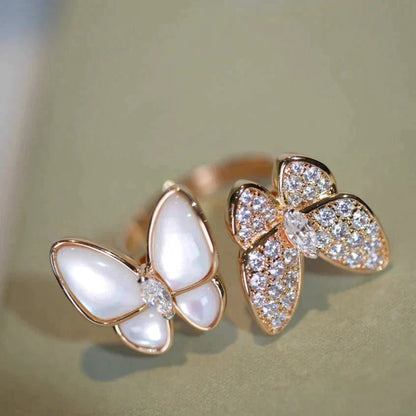 [Clover Jewelrys]TWIN BUTTERFLY DIAMOND MOP RING