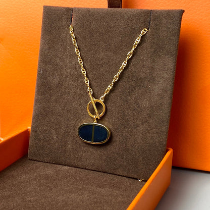 [Clover Jewelrys]CHAINE VERSO BLACK CERAMIC NECKLACE