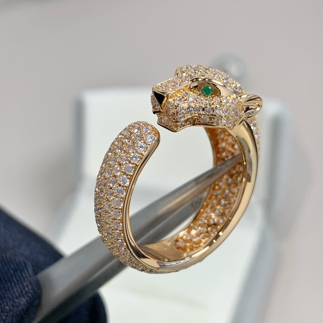 [Clover Jewelrys]PANTHERE PINK GOLD DIAMOND RING