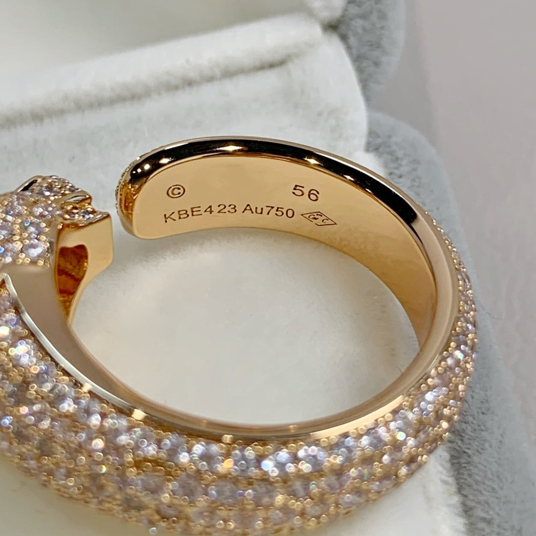 [Clover Jewelrys]PANTHERE PINK GOLD DIAMOND RING