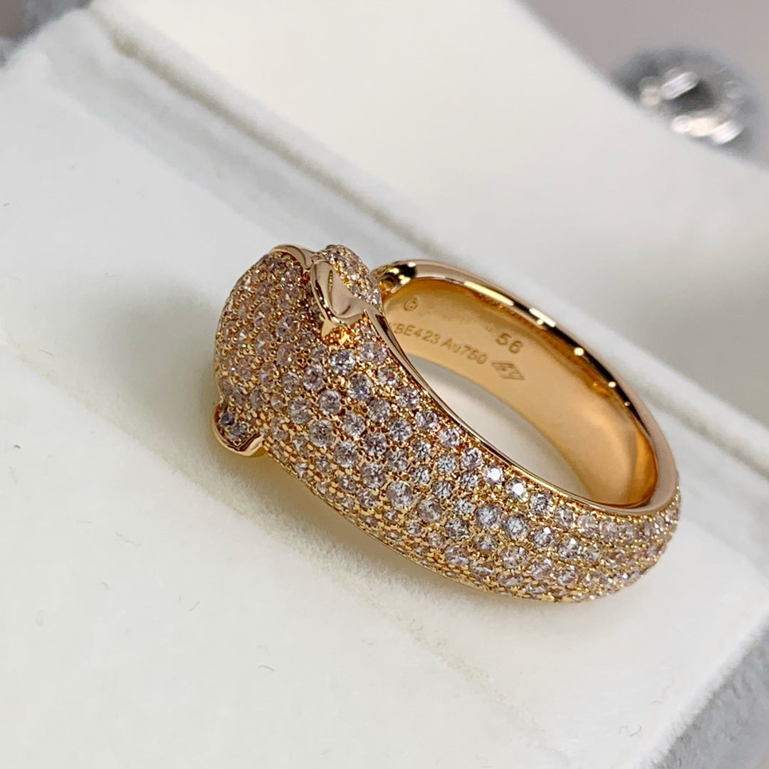 [Clover Jewelrys]PANTHERE PINK GOLD DIAMOND RING