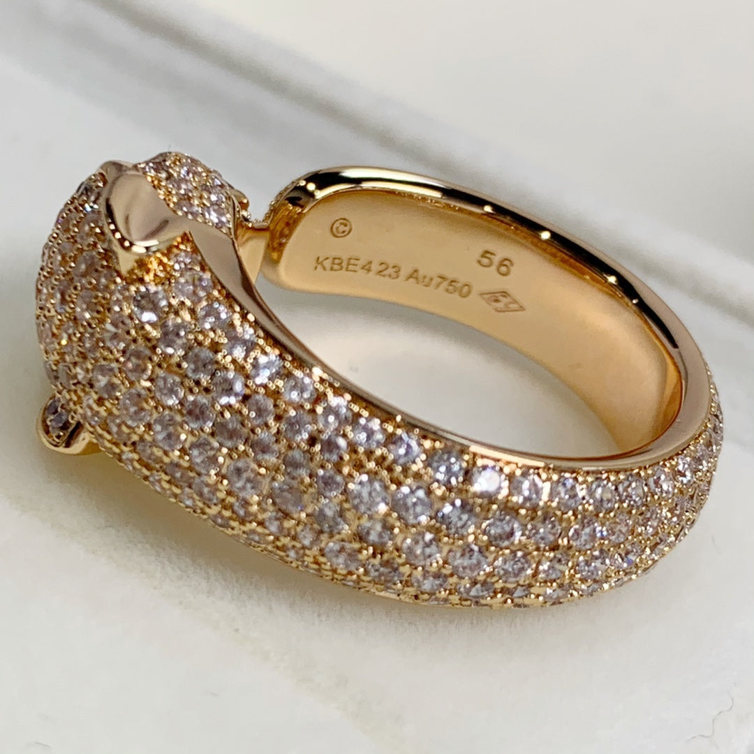 [Clover Jewelrys]PANTHERE PINK GOLD DIAMOND RING