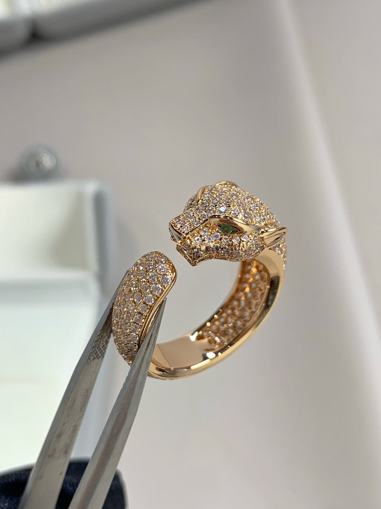 [Clover Jewelrys]PANTHERE PINK GOLD DIAMOND RING