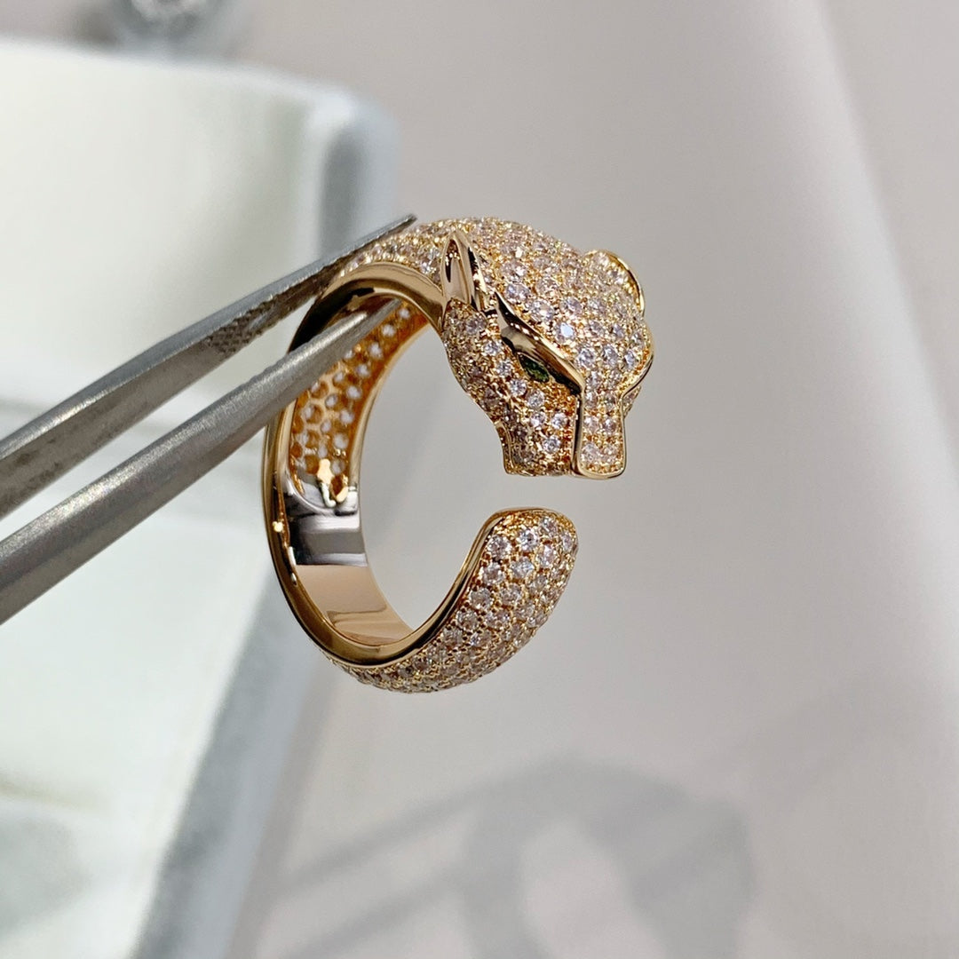 [Clover Jewelrys]PANTHERE PINK GOLD DIAMOND RING