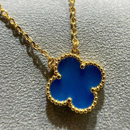 [Clover Jewelrys]CLOVER 15MM BLUE AGATE NECKLACE