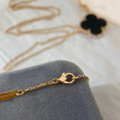 [Clover Jewelrys]CLOVER 25MM NECKLACE GOLD ONYX