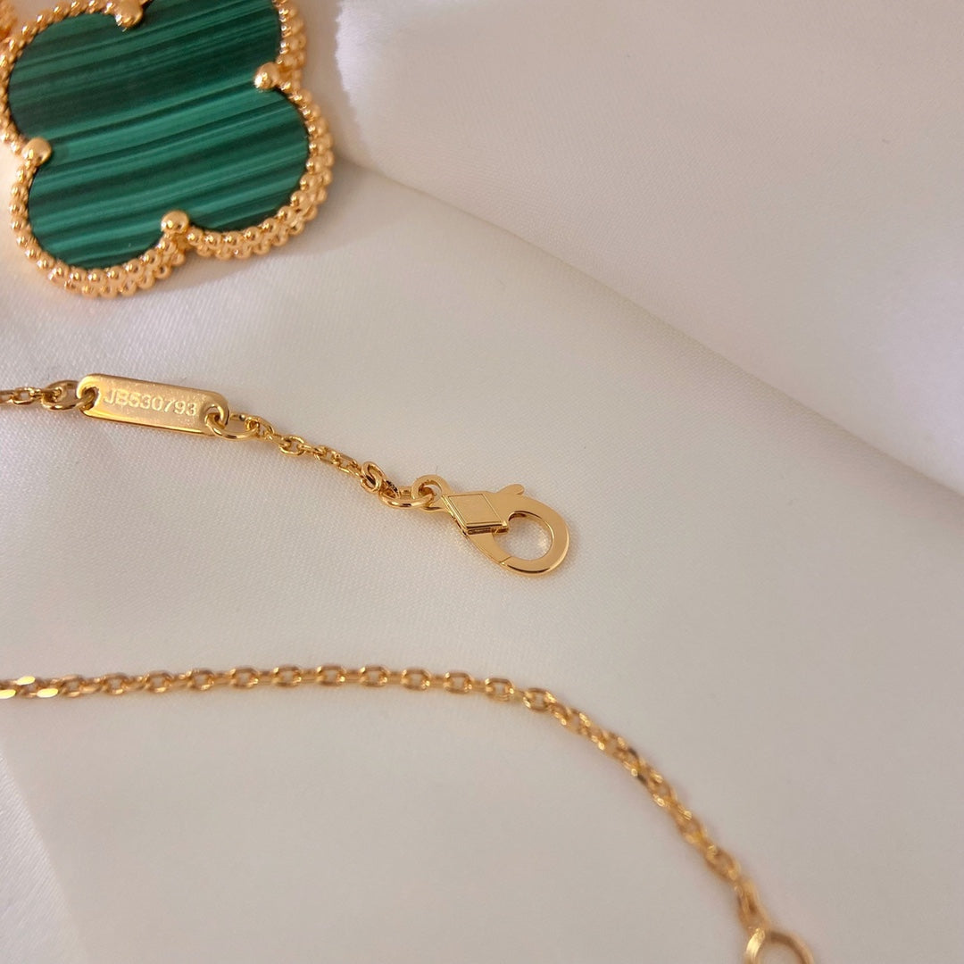 [Clover Jewelrys]CLOVER 25MM MALACHITE GOLD NECKLACE