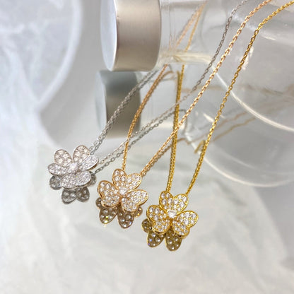 [Clover Jewelrys]FLOWER DIAMOND NECKLACE