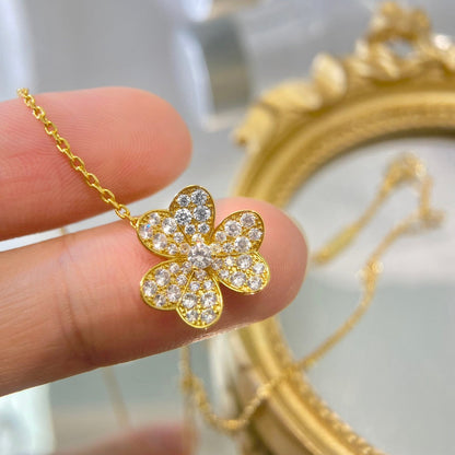 [Clover Jewelrys]FLOWER DIAMOND NECKLACE