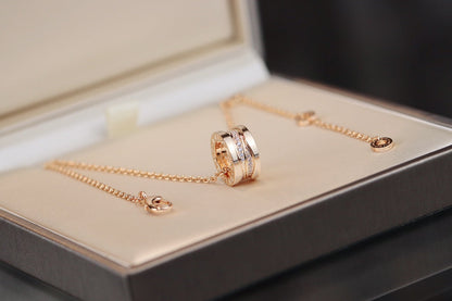 [Clover Jewelrys]ZERO 1 PINK GOLD DIAMOND NECKLACE