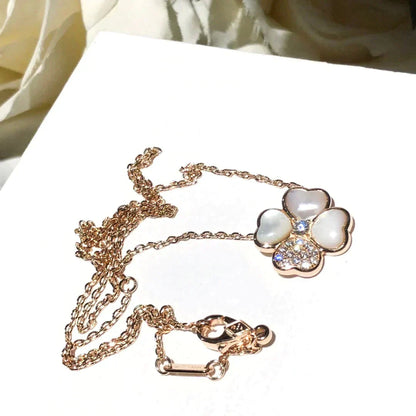 [Clover Jewelrys]CLOVER MOP DIAMOND ROSE GOLD NECKLACE