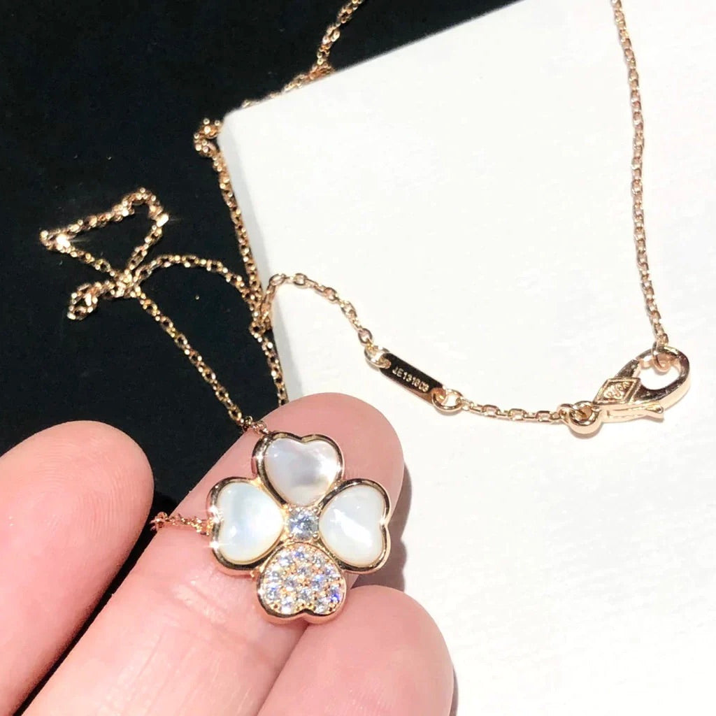 [Clover Jewelrys]CLOVER MOP DIAMOND ROSE GOLD NECKLACE