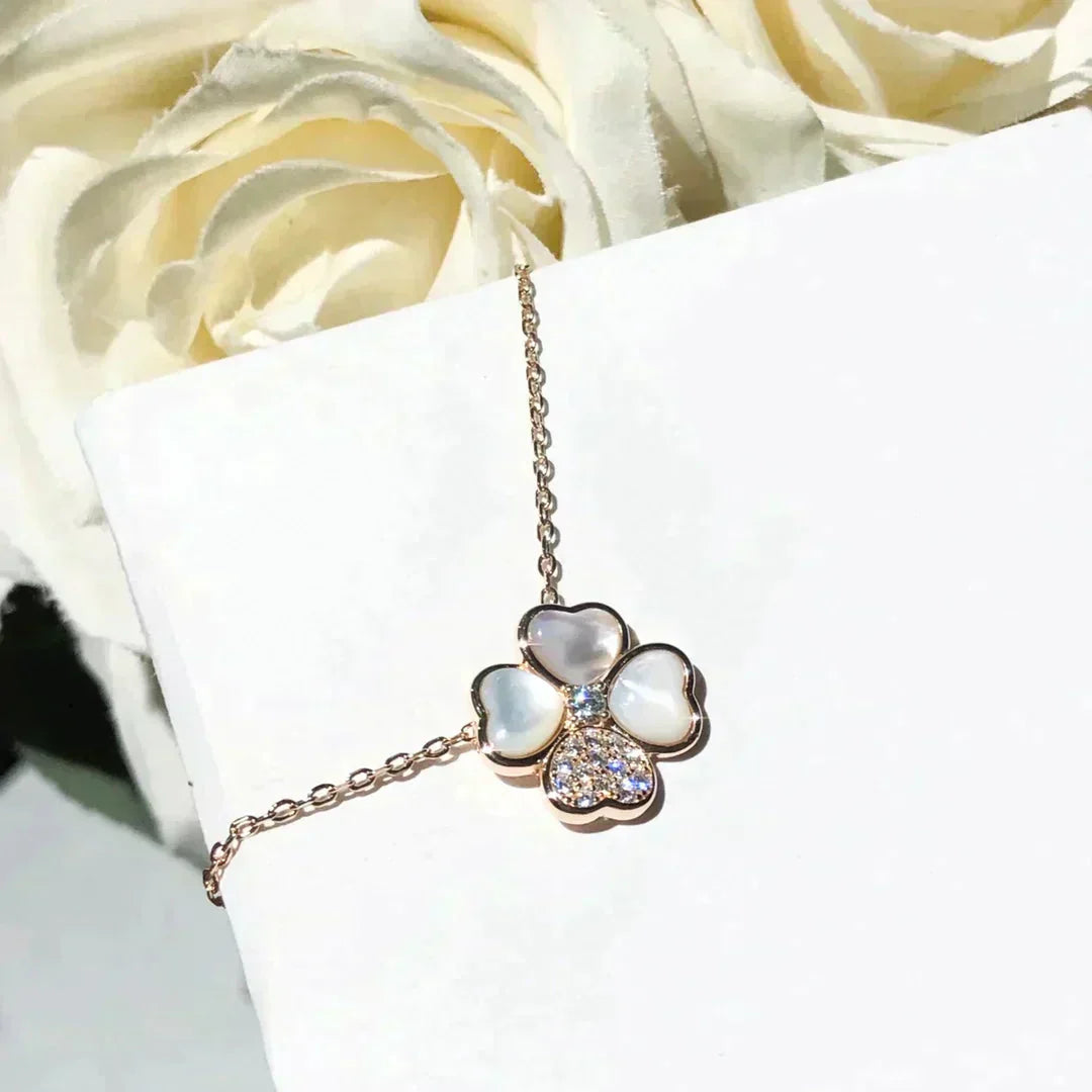 [Clover Jewelrys]CLOVER MOP DIAMOND ROSE GOLD NECKLACE