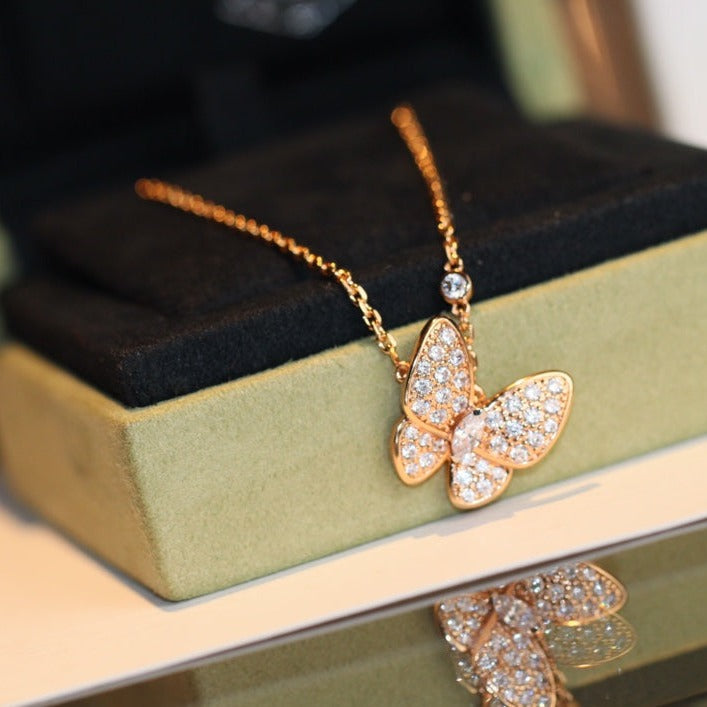 [Clover Jewelrys]BUTTERFLY DIAMOND NECKLACE