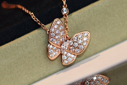 [Clover Jewelrys]BUTTERFLY DIAMOND NECKLACE