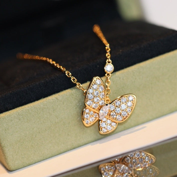 [Clover Jewelrys]BUTTERFLY DIAMOND NECKLACE