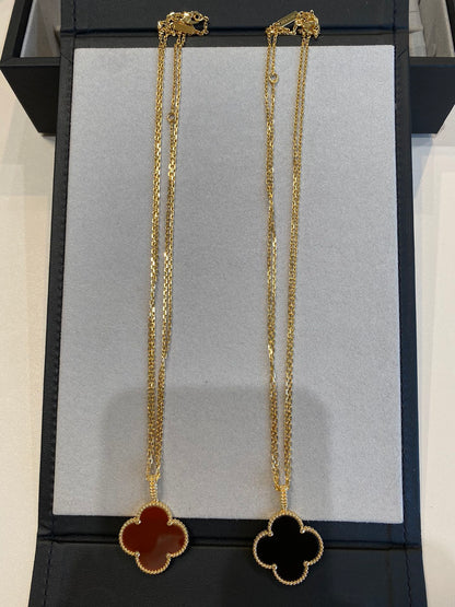 [Clover Jewelrys]CLOVER 25MM NECKLACE GOLD CARNELIAN