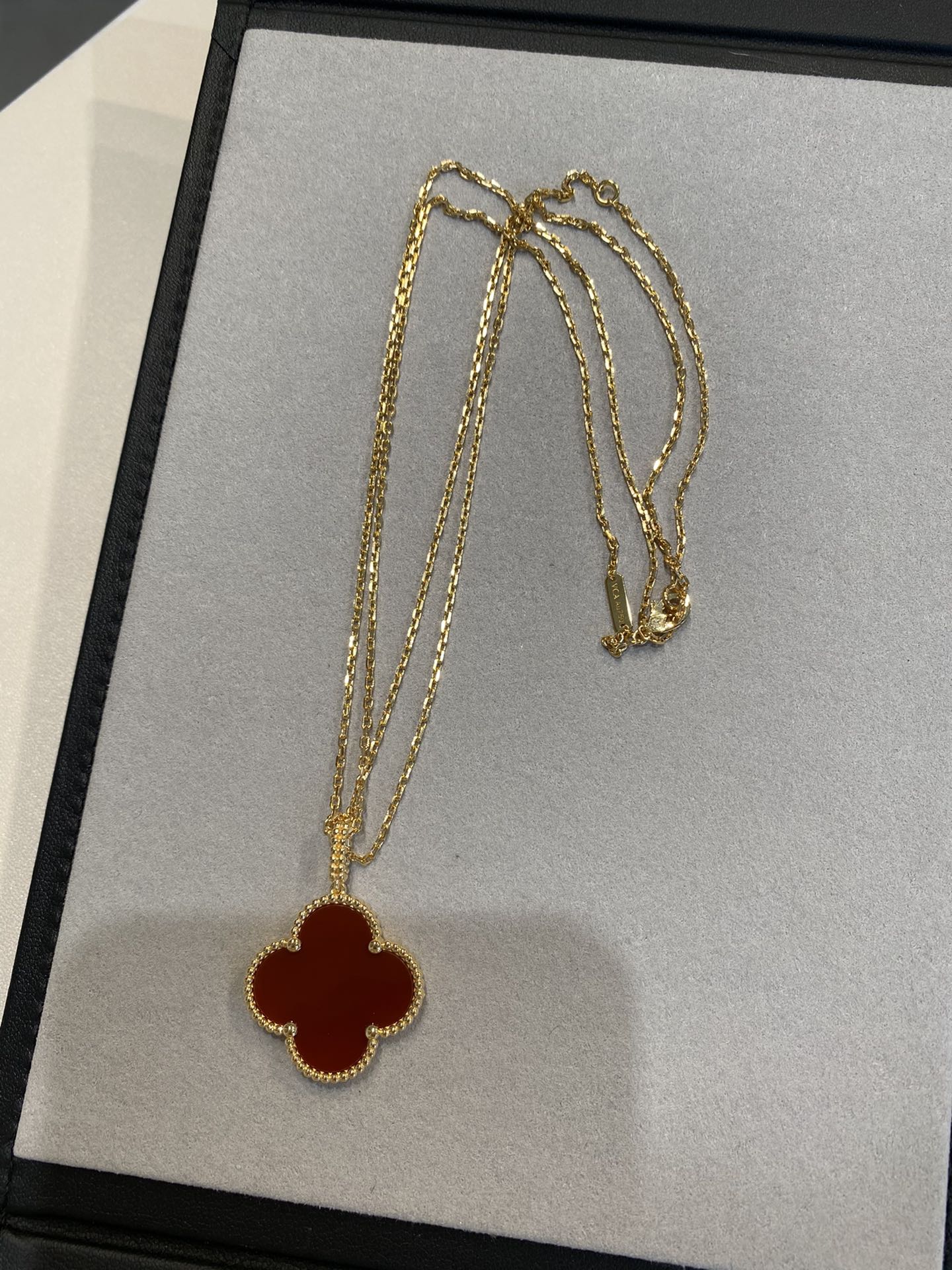 [Clover Jewelrys]CLOVER 25MM NECKLACE GOLD CARNELIAN