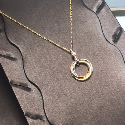 [Clover Jewelrys]TRINITY SILVER GOLD PINK GOLD NECKLACE