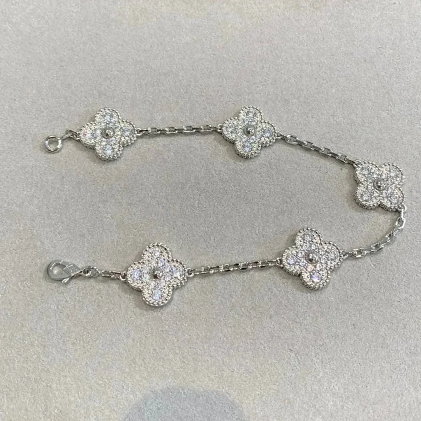 [Clover Jewelrys]CLOVER 5 MOTIFS  DIAMOND BRACELET SILVER