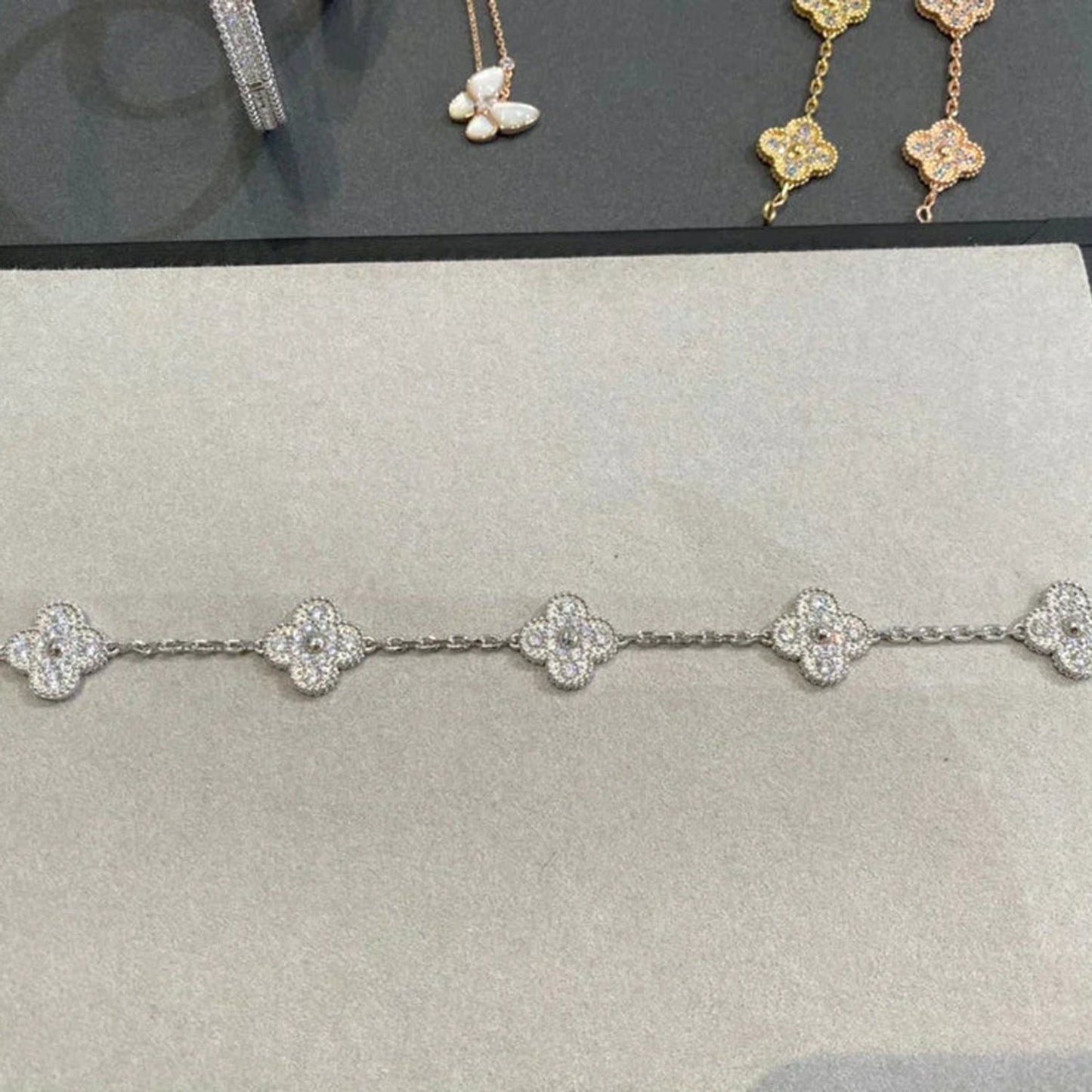 [Clover Jewelrys]CLOVER 5 MOTIFS  DIAMOND BRACELET SILVER