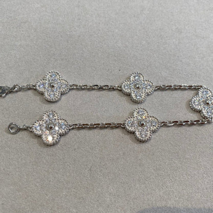 [Clover Jewelrys]CLOVER 5 MOTIFS  DIAMOND BRACELET SILVER