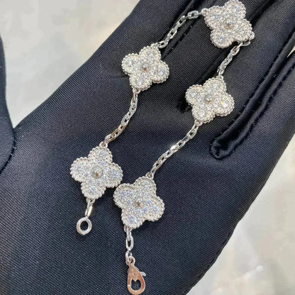 [Clover Jewelrys]CLOVER 5 MOTIFS  DIAMOND BRACELET SILVER