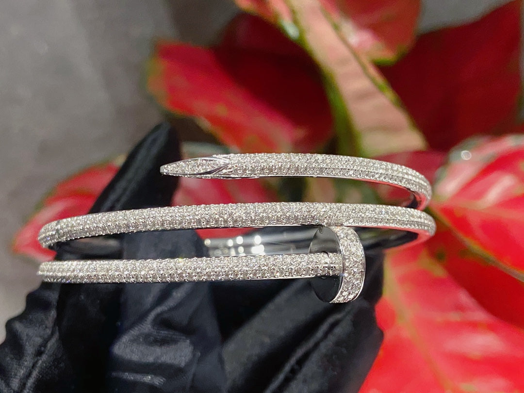 JUSTE BRACELET 3.5MM DOUBLE ROWS SILVER DIAMOND