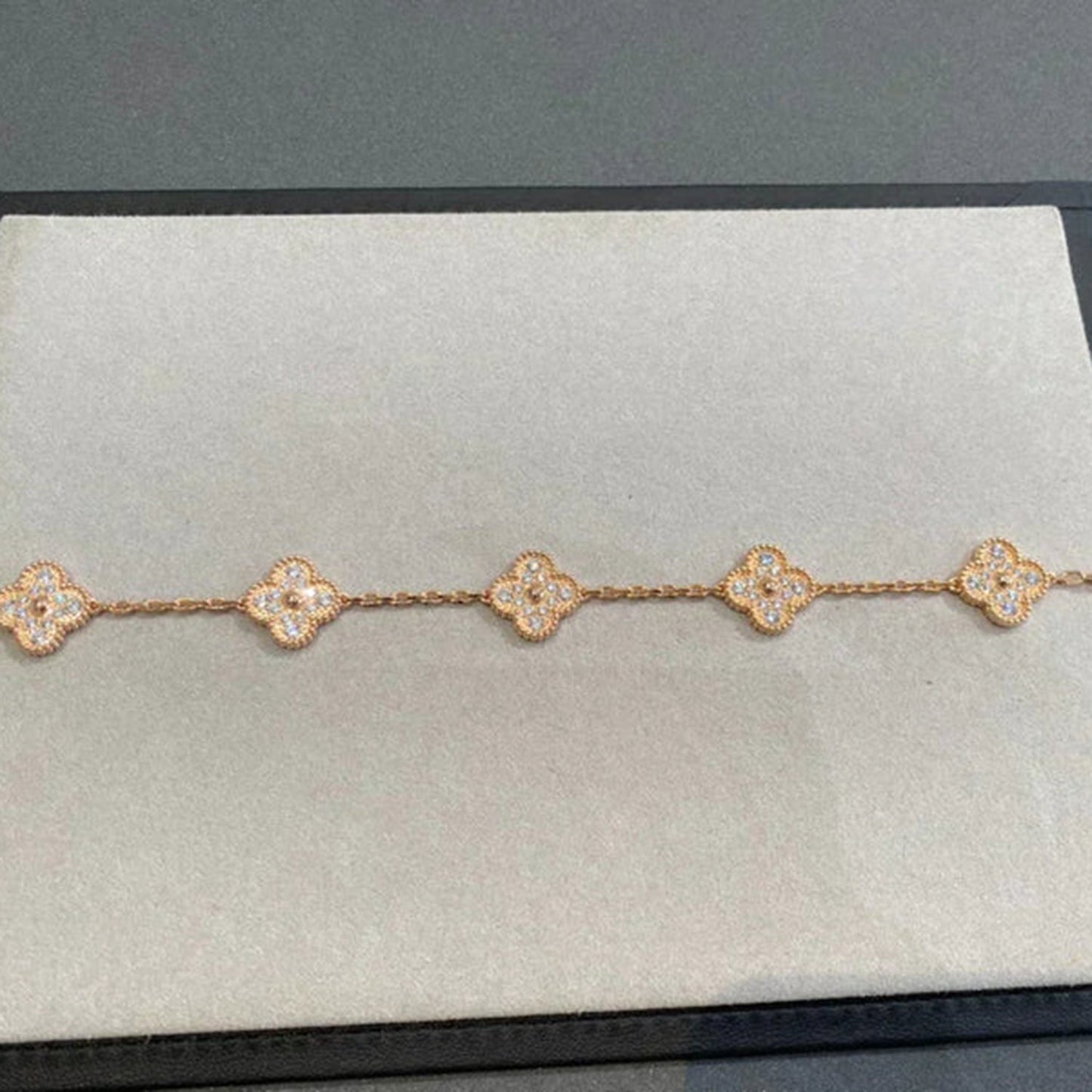 [Clover Jewelrys]CLOVER 5 MOTIFS  FULL DIAMOND BRACELET