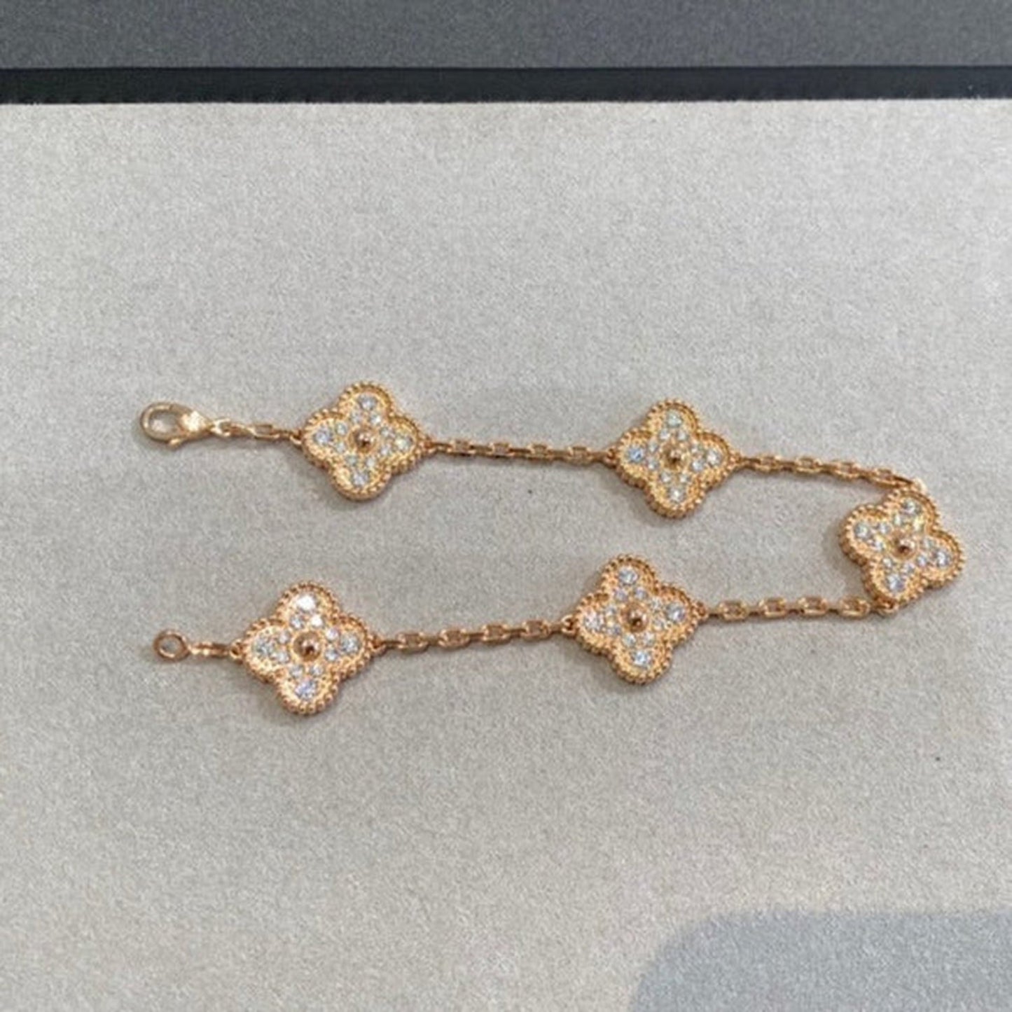 [Clover Jewelrys]CLOVER 5 MOTIFS  FULL DIAMOND BRACELET