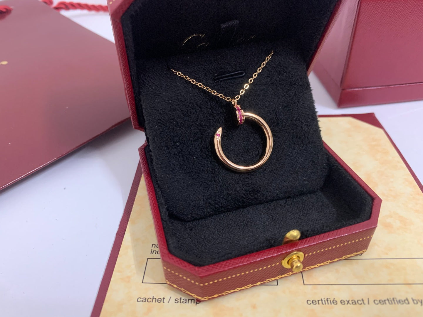 [Clover Jewelrys]JUSTE PINK DIAMOND NECKLACE