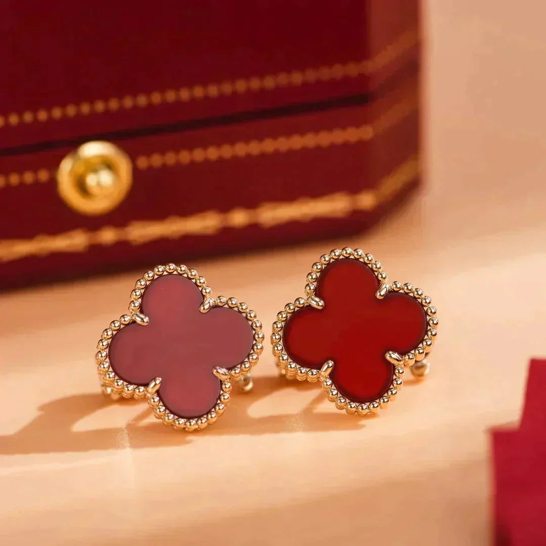 [Clover Jewelrys]CLOVER MEDIUM 1 MOTIFS CARNELIAN  EARRINGS