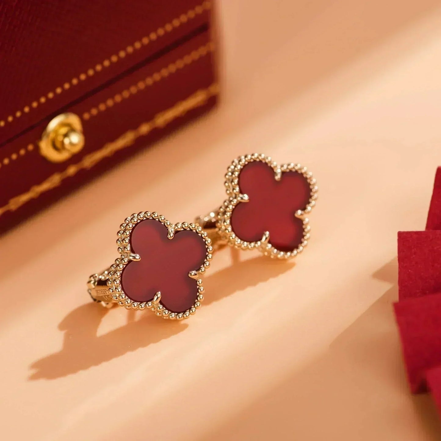 [Clover Jewelrys]CLOVER MEDIUM 1 MOTIFS CARNELIAN  EARRINGS