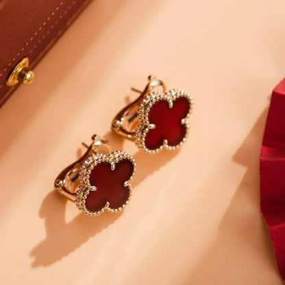 [Clover Jewelrys]CLOVER MEDIUM 1 MOTIFS CARNELIAN  EARRINGS