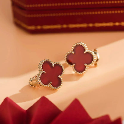 [Clover Jewelrys]CLOVER MEDIUM 1 MOTIFS CARNELIAN  EARRINGS