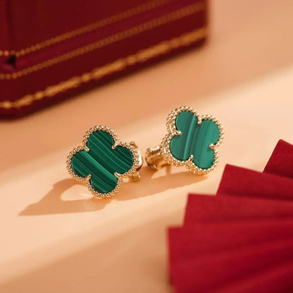 [Clover Jewelrys]CLOVER MEDIUM 1 MOTIFS MALACHITE  EARRINGS