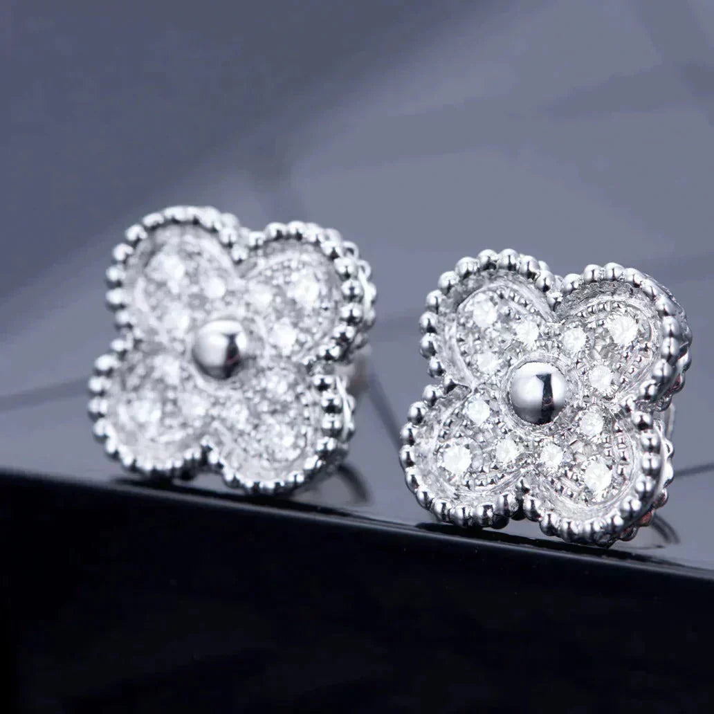 [Clover Jewelrys]CLOVER 1 MOTIFS DIAMOND STUD EARRINGS SILVER