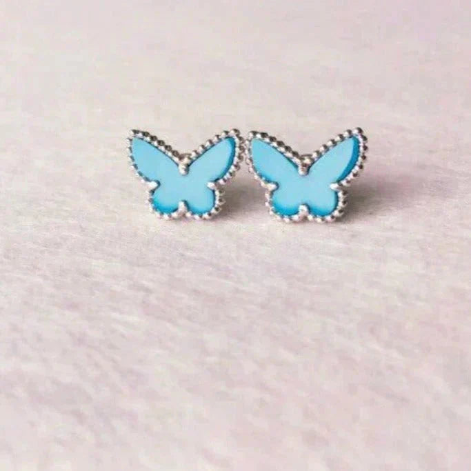 [Clover Jewelrys]BUTTERFLY TURQUOISE EARRINGS SILVER