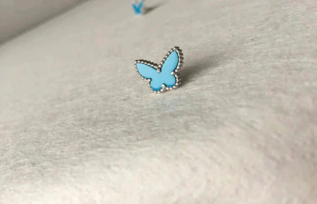 [Clover Jewelrys]BUTTERFLY TURQUOISE EARRINGS SILVER