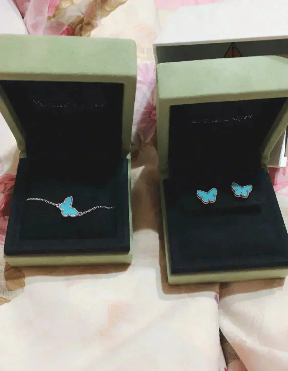 [Clover Jewelrys]BUTTERFLY TURQUOISE EARRINGS SILVER